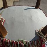 2 antique toad armchairs in red velvet