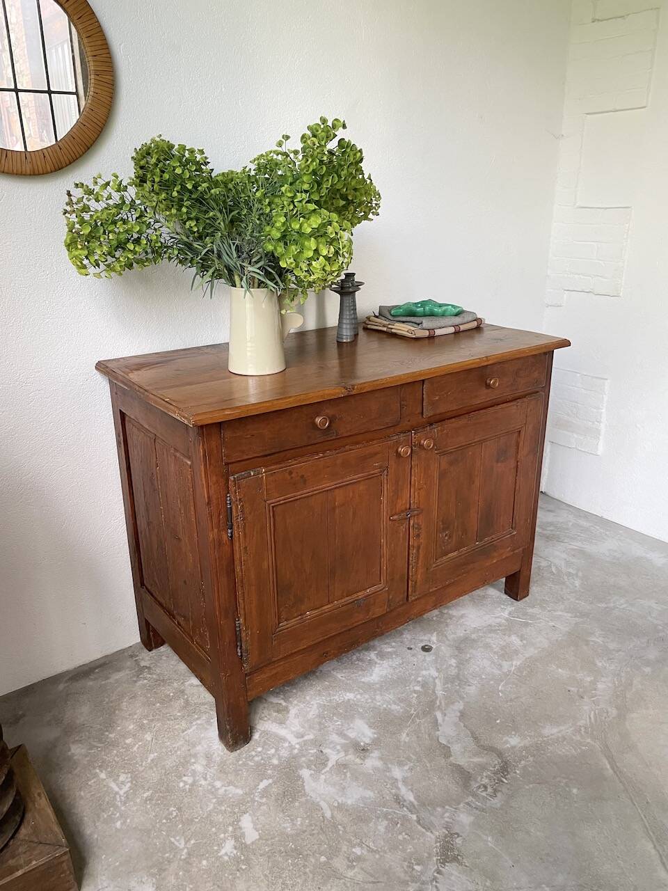 Jam cabinet, folk art furniture, oak, 19th century