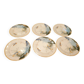 6 Assiettes à dessert  Gien France Caraïbes