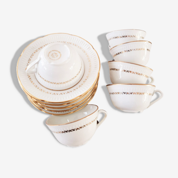 Tasses et soucoupes porcelaine vierzon