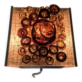 MCM wall lamp brown glass art