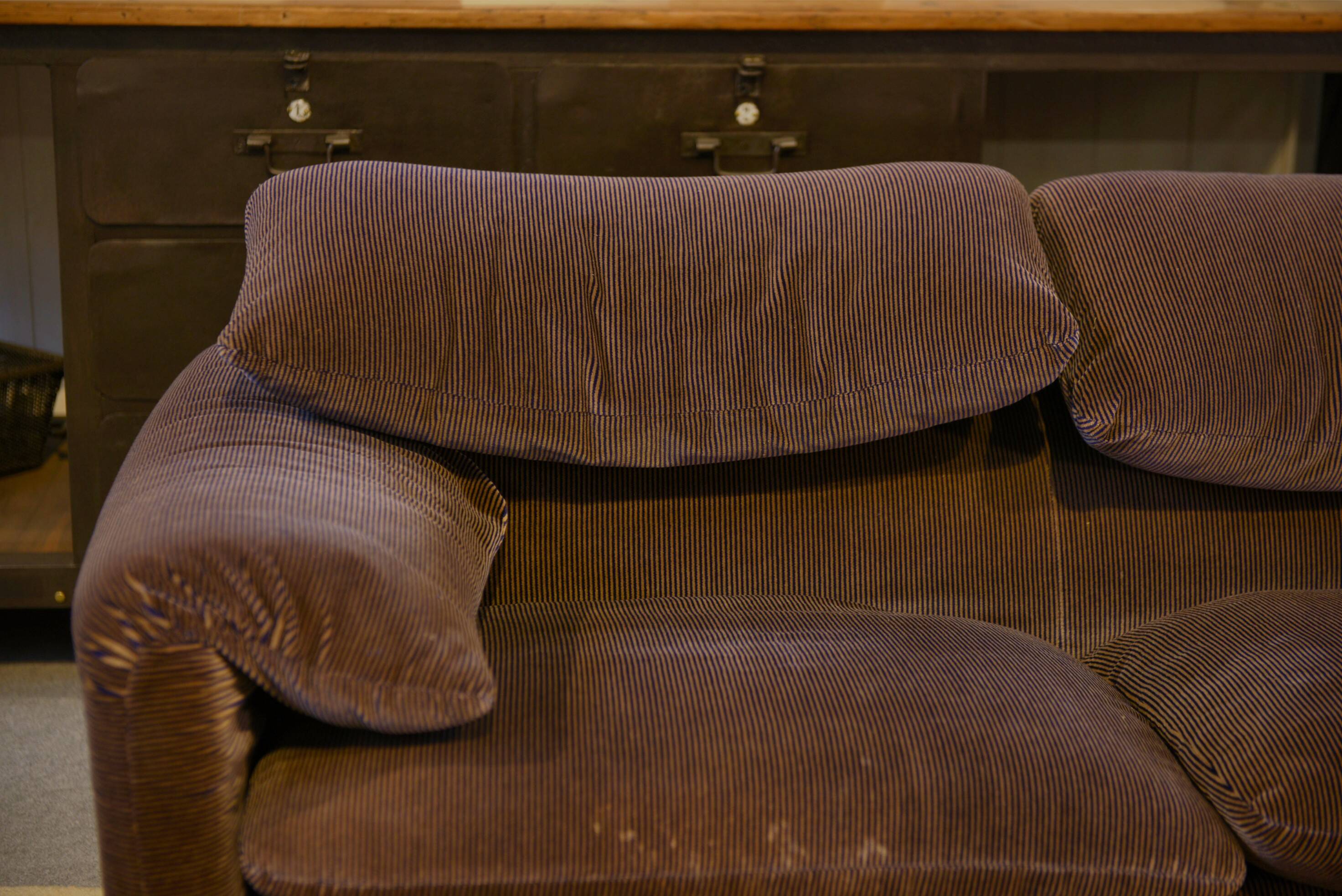 Ensemble canapé 3 places et deux fauteuils Maralunga par Vico Magistretti pour Cassina première édition 1973