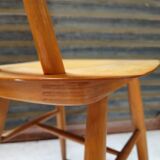 Wooden tower chair published by Ton 1960