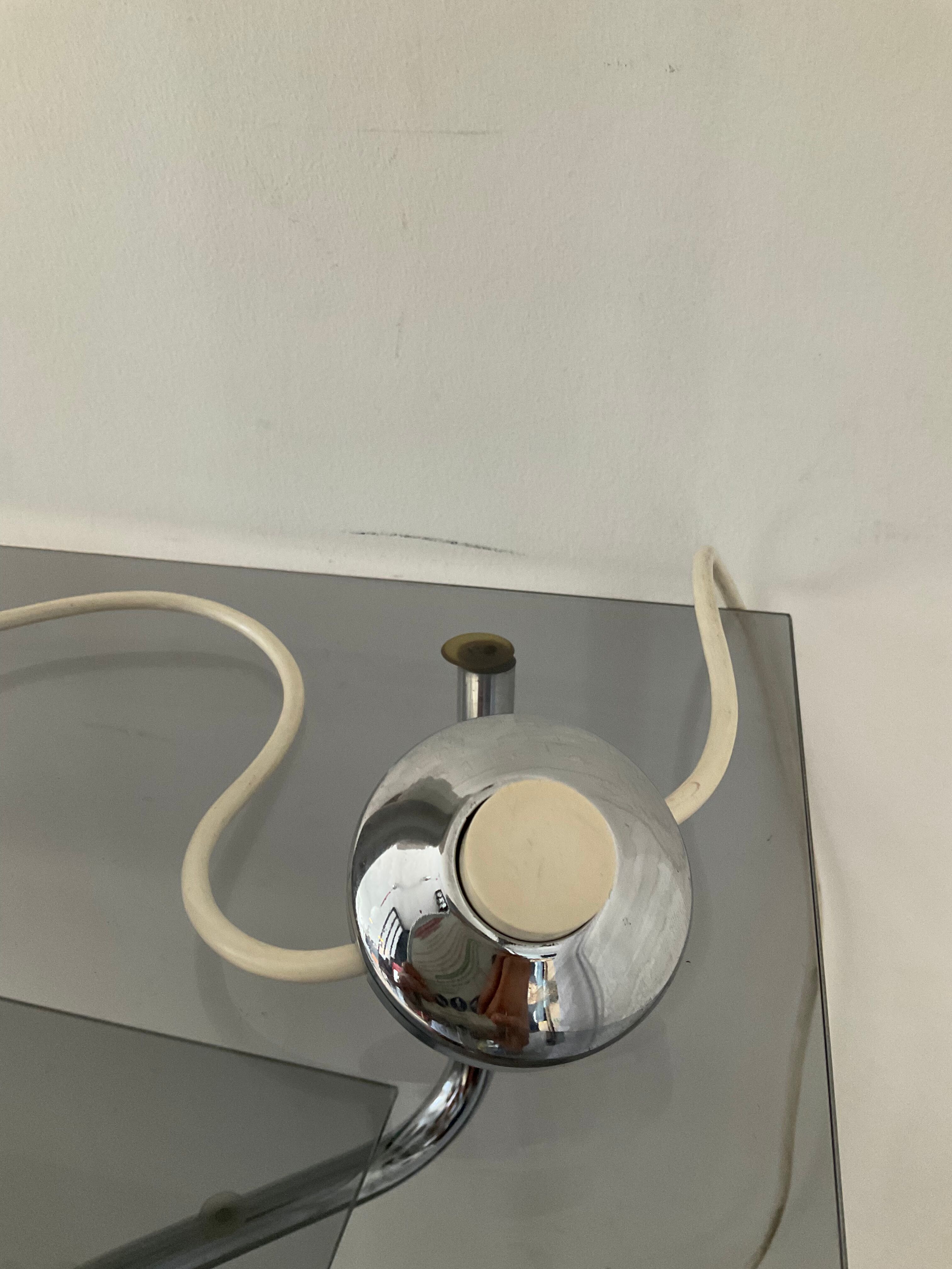 Vintage lamp 70s porcelain and chrome foot