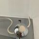Vintage lamp 70s porcelain and chrome foot