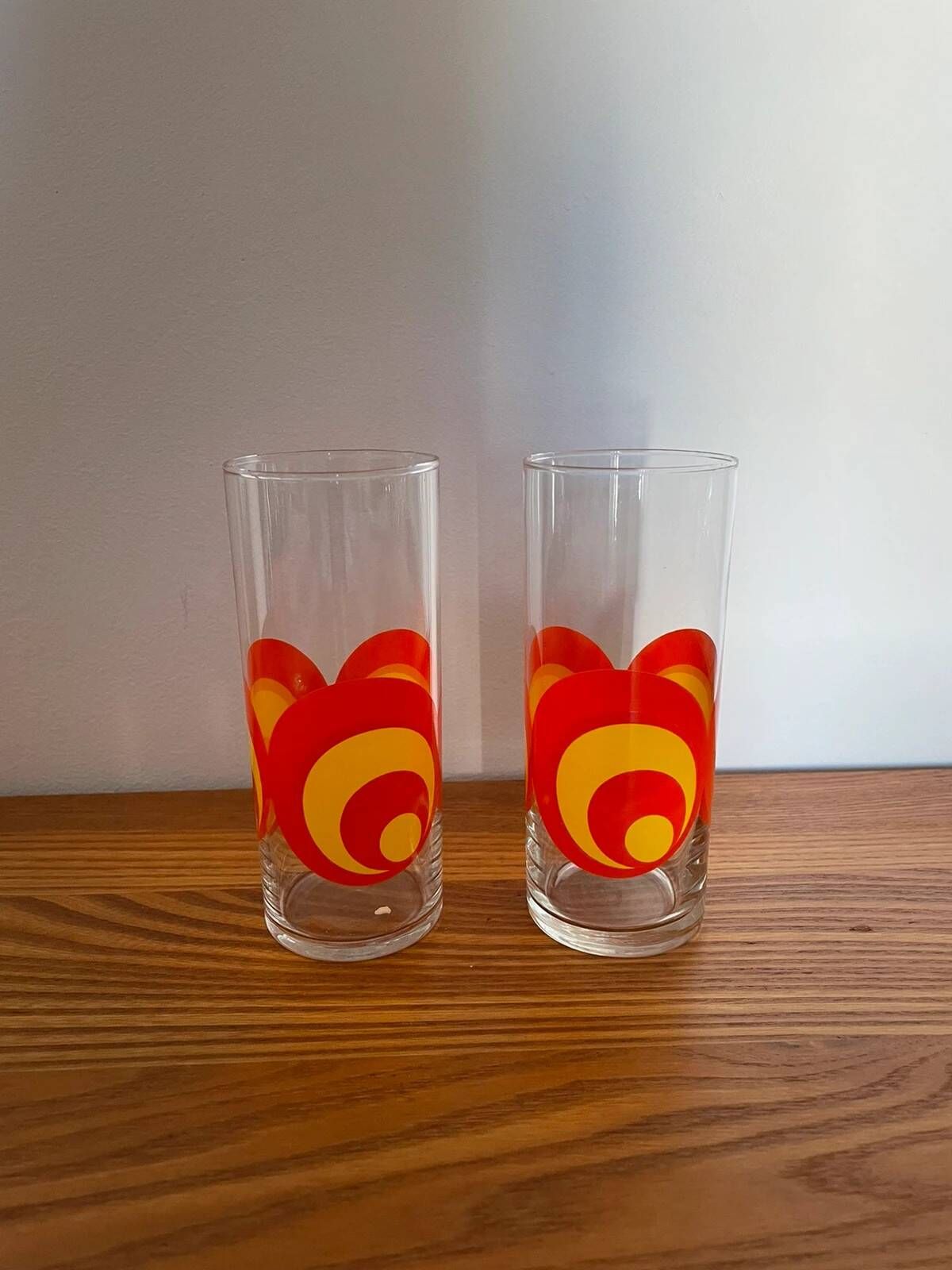 Verres à eau seventies limonade vintage