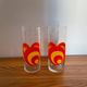 Verres à eau seventies limonade vintage