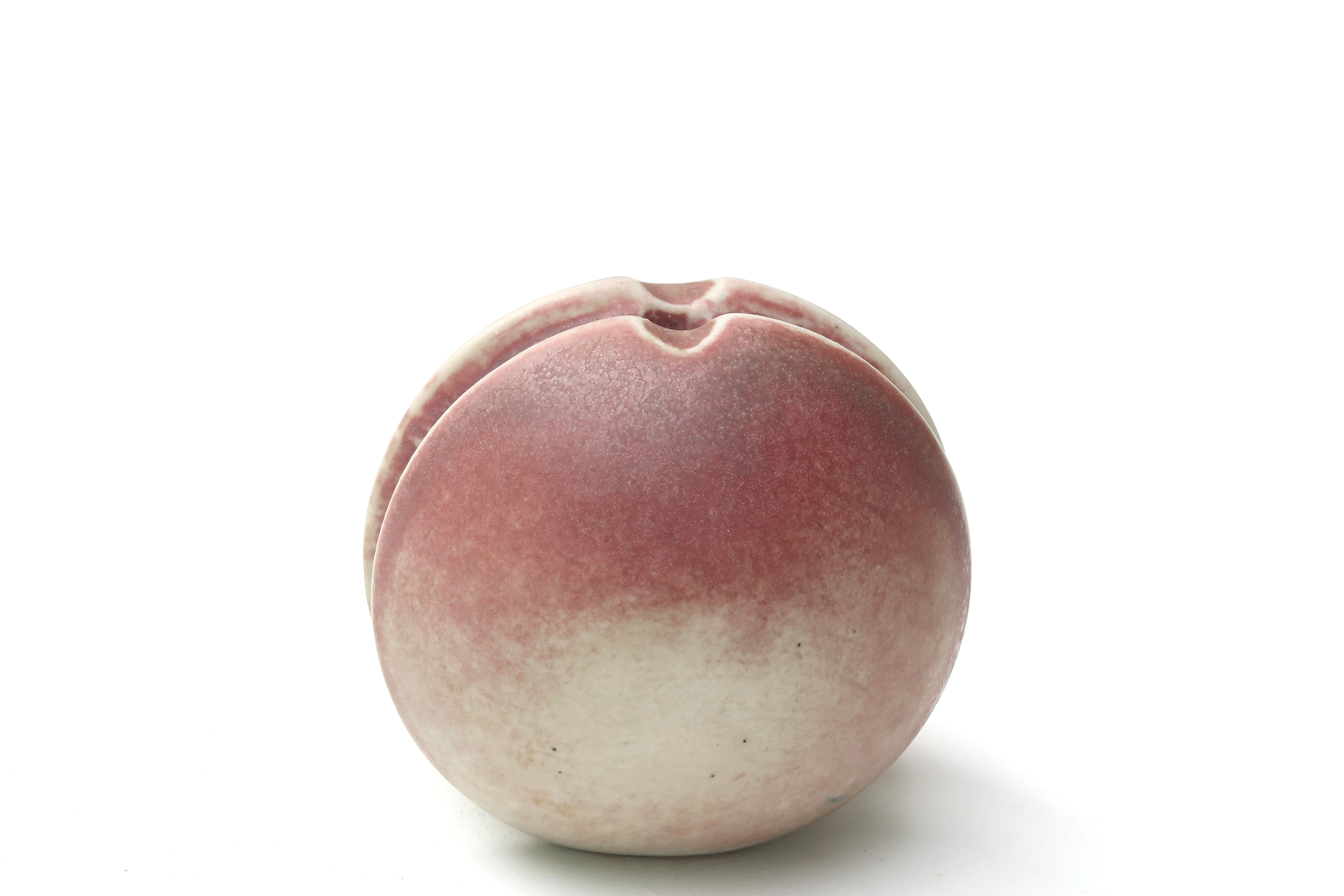 Set of 3 vases and ceramic box in mauve pink tones, 70s