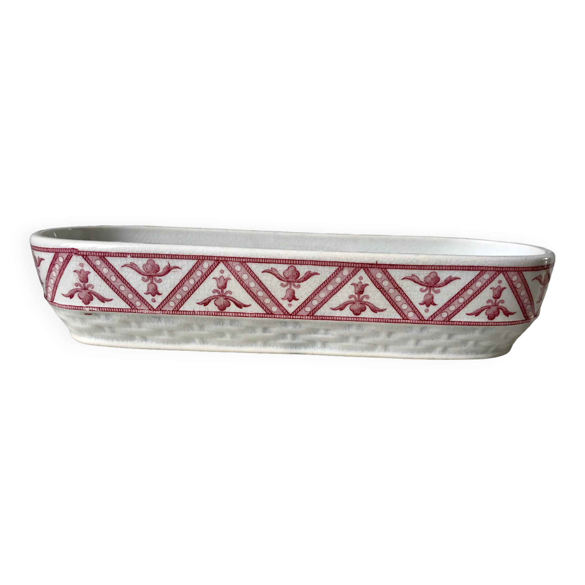 Soap dish / toilets Terre de Fer Sarreguemines oriental model early twentieth century
