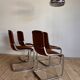 Série de 4 chaises vintage pied chromé