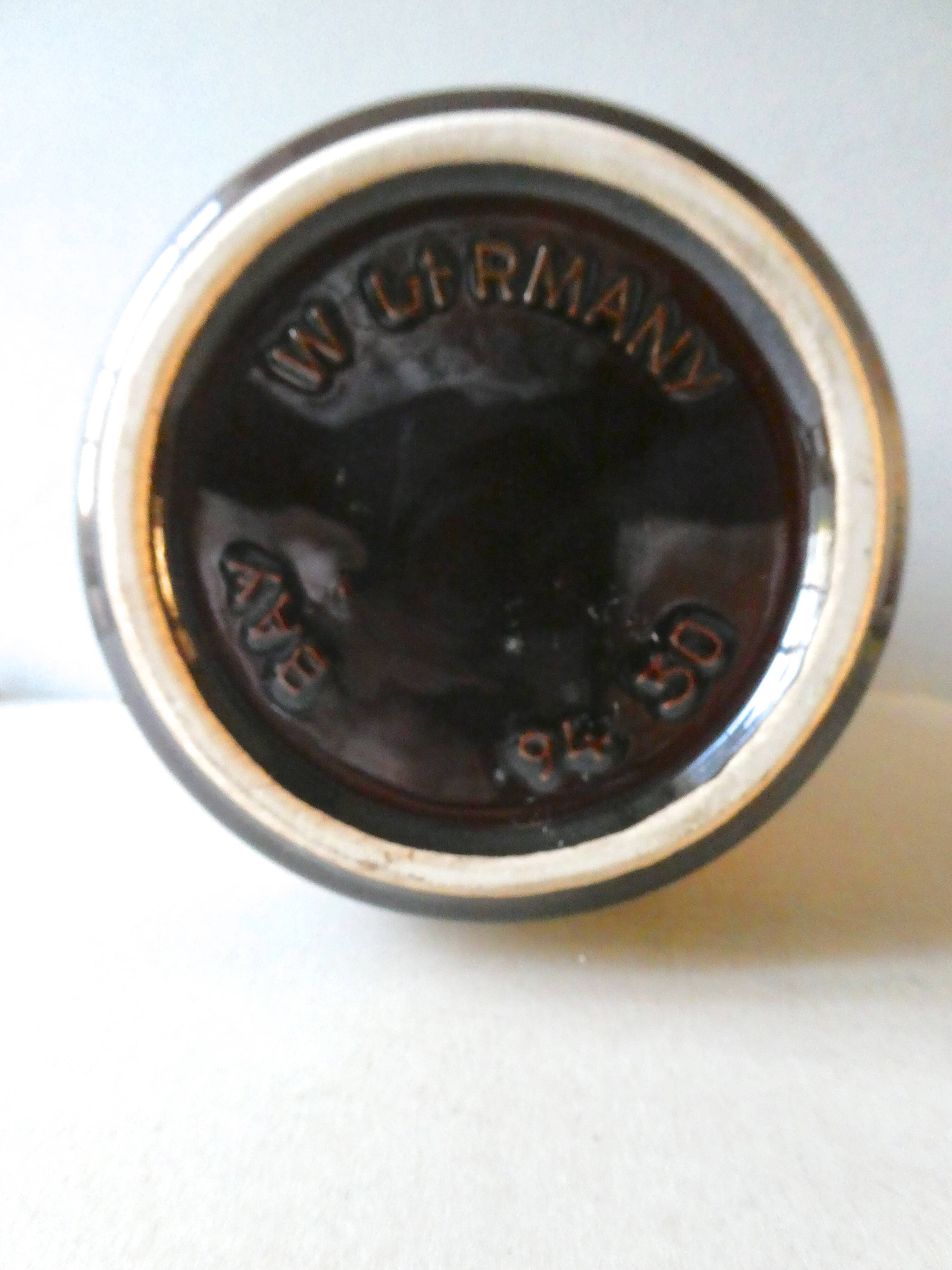 Ceramic vase decorated with flowers Bay West Germany 1970s