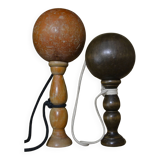 Set of 2 wooden cup and ball cups