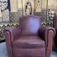 Pair of 1950 leather club armchairs