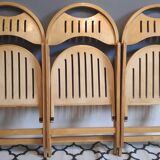 Chaises pliantes bois verni estampillées otk n°23