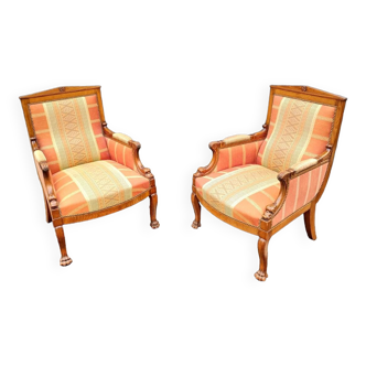 Paire de fauteuils anciens style empire