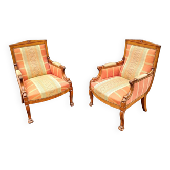 Pair of old empire style armchairs