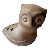 Old ceramic flower stick in the shape of an owl from the 60s signed the potter chin