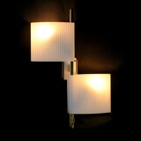 White and brass asymmetrical appliques, with double opaline, France 1950's
