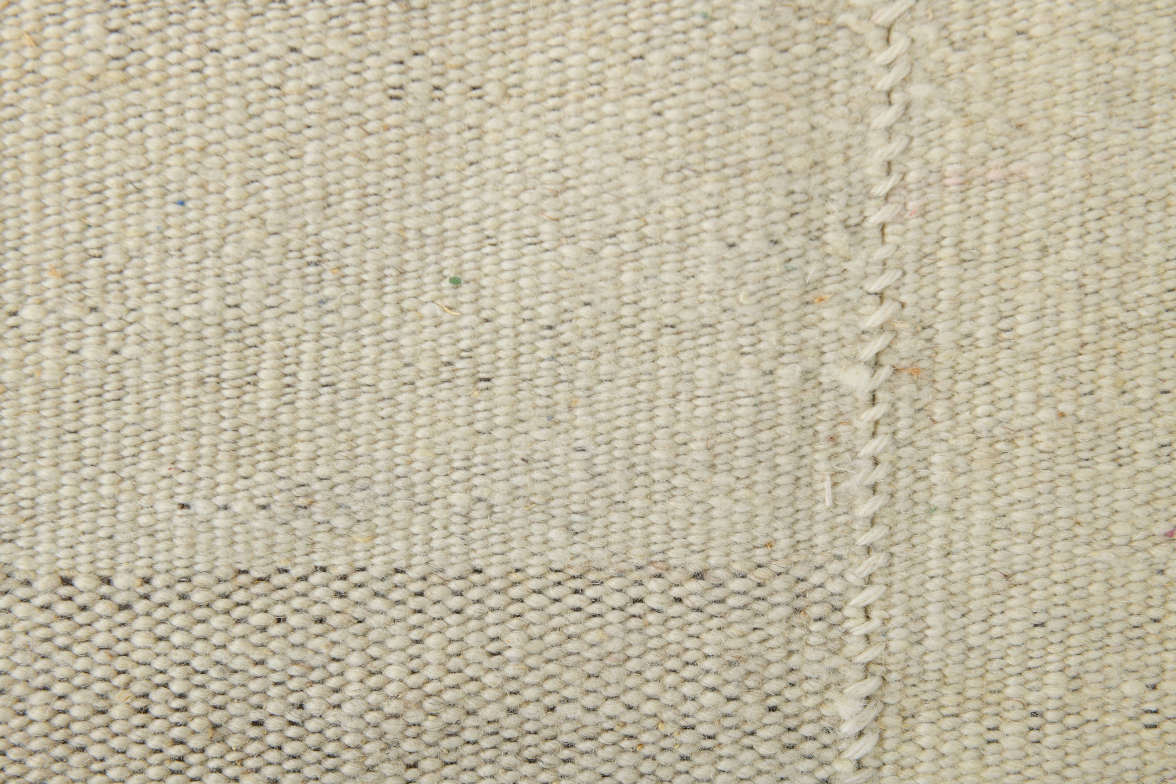 9x11 Cream & Brown Striped Large Kilim Rug, 265x334Cm