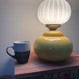 Vintage pleated globe bedside lamp