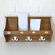 Vintage Wall Wooden Shelf / Mid Century Mail Organizer / Key Holder