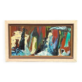 Huile sur panneau d'origine suédoise – “Composition” monogrammée “O”