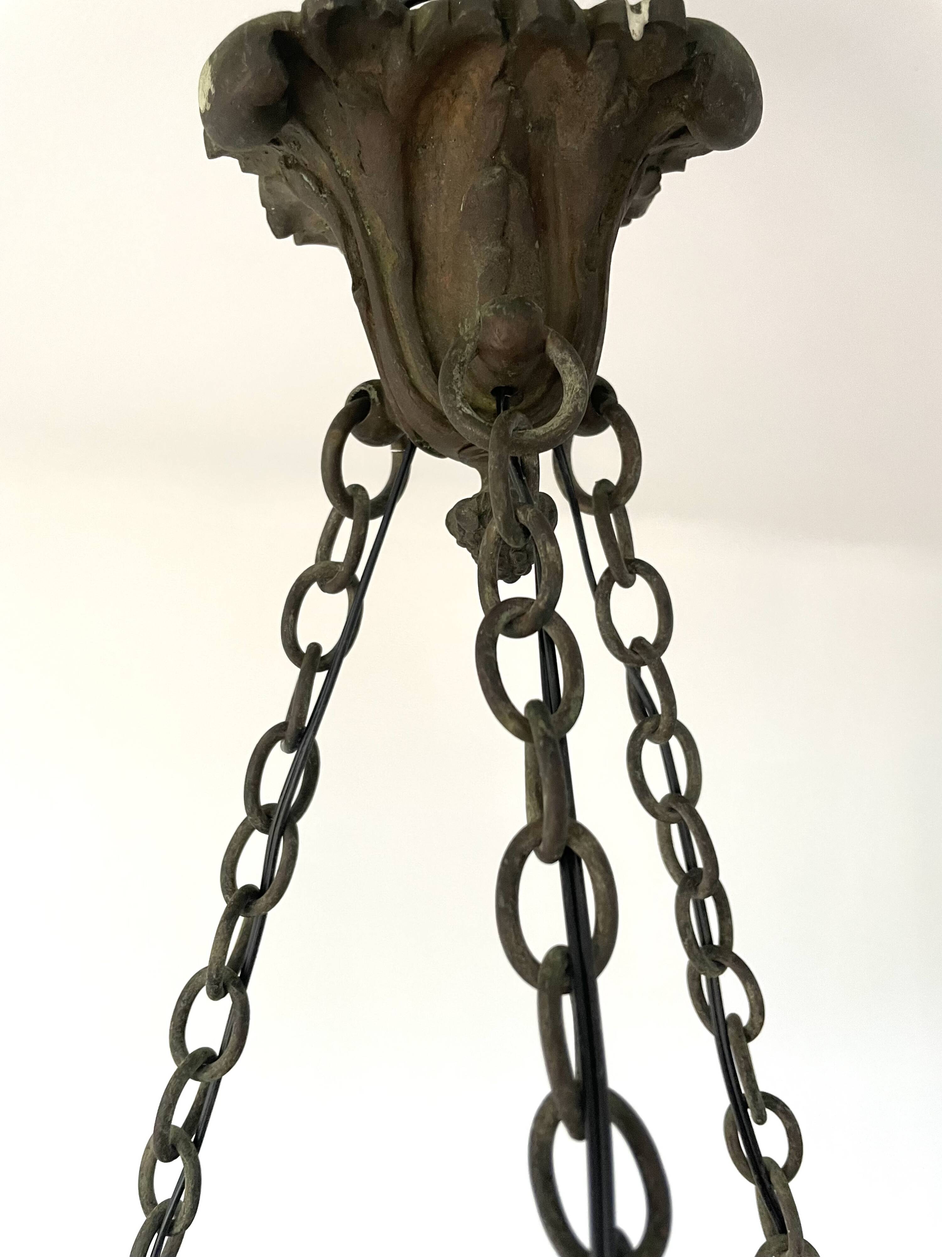 Art Deco pendant light in marbled glass