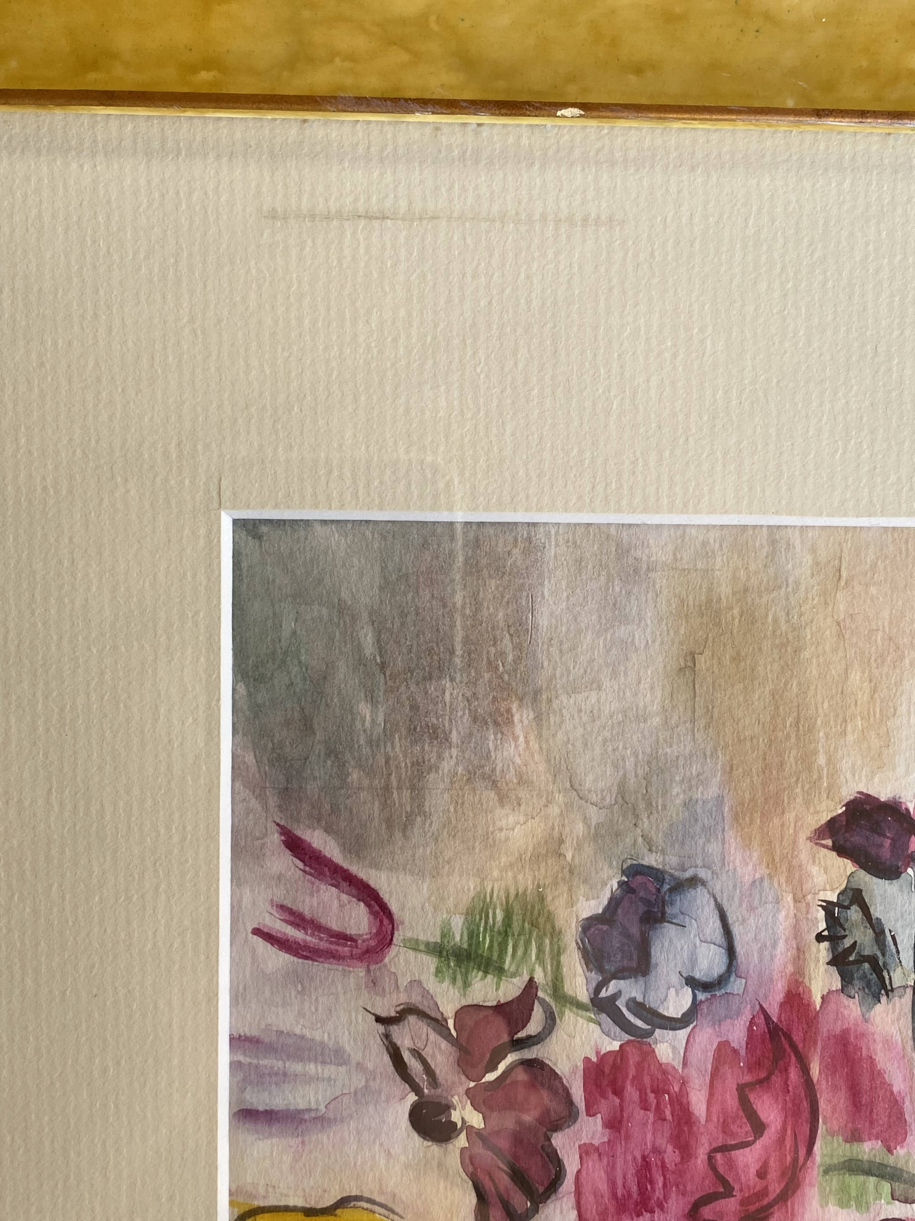 Watercolor after Raoul Dufy