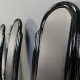 Postmodern lacquered wood italian dining chairs, 1980s