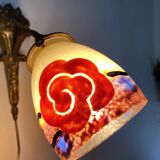 Antique bronze and glass paste wall light