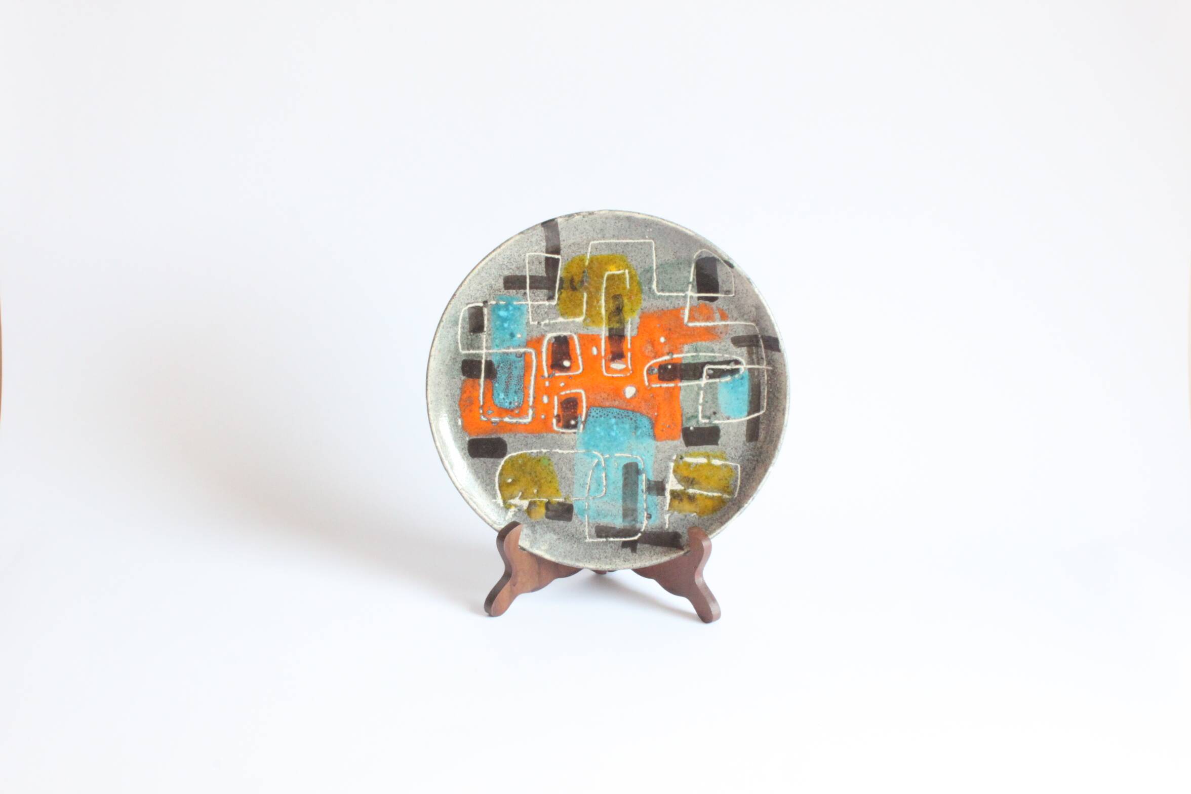 Assiette géométrique abstraite par Gehel Paris, 1960