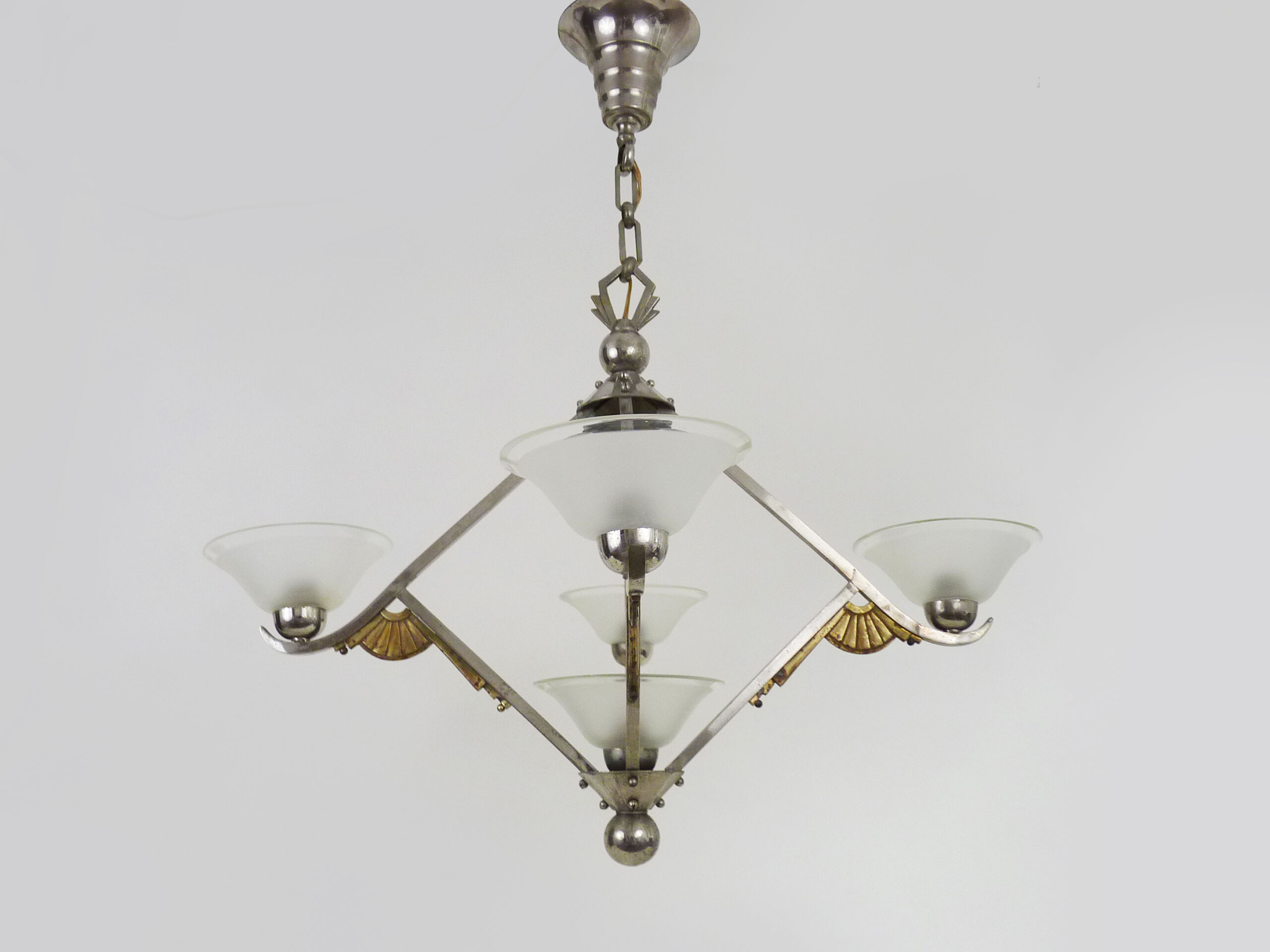 Art Deco chandelier Petitot with 5 lights, Atelier Petitot, year 20