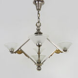 Art Deco chandelier Petitot with 5 lights, Atelier Petitot, year 20