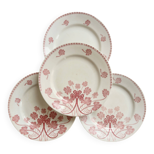 4 assiettes plates terre