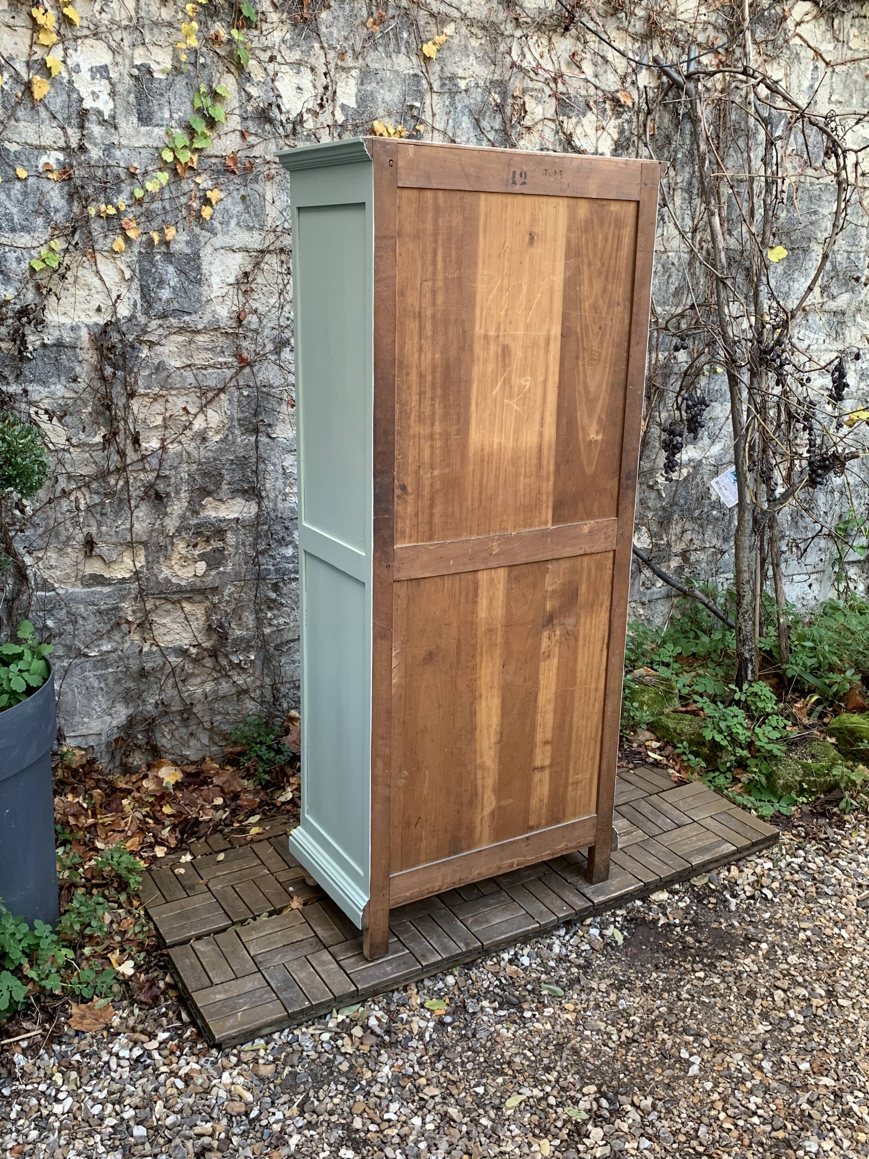 Antique celadon glass Parisian wardrobe H162