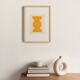Abstract painting on paper "romy" yellow signed Eawy
