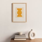 Peinture abstraite sur papier "romy" jaune signée Eawy