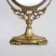 Antique psychedelic table mirror in brass, Louis XV style - 39x29cm