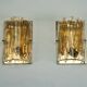 Pair of signed La Murrina thick Murano glass sconces. Italy 1970s.
