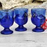 Set of glass hen egg cups