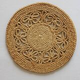 Vintage 70s braided rope table mat