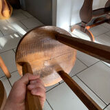 Lot of vintage wooden tripod stools