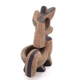 Cubic horse sculpture in painted ceramic, 1970s