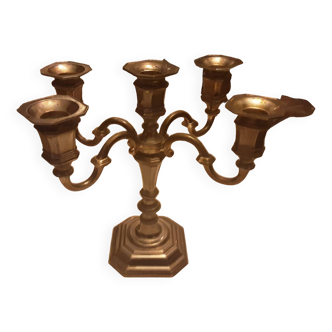 5 flames silver chrome metal candlestick