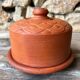 Cheese or butter bell in terracotta and its dish