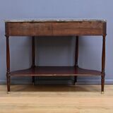 Console in mahogany and marble, Louis XVI period – late 18th century.