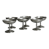 6 stainless steel footed bowls