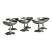 6 coupelles sur pied en inox