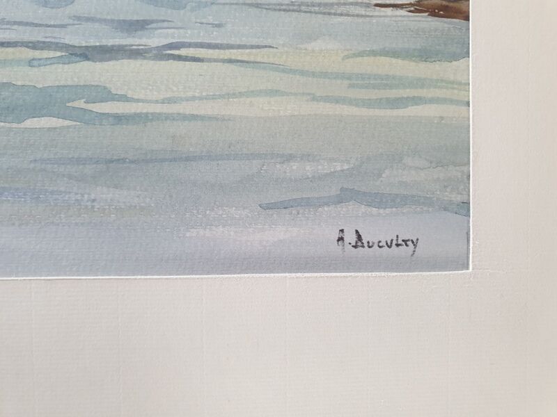 André Duculty (1912-1990) Watercolor on paper "Kérity, Penmarc'h, Finistère" Signed lower right