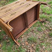 Vintage woven wicker rattan bamboo chest of drawers design 50-60-70